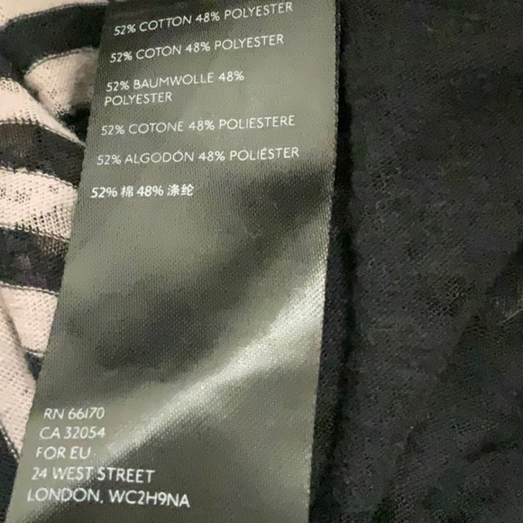 Anthropologie black striped blouse with lace back and sleeves.V neckline. Size S - Picture 9 of 9